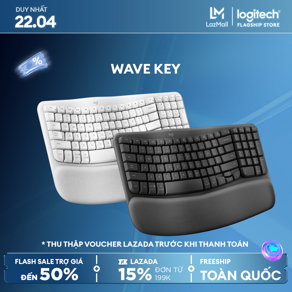 Logitech Wave Keys Ergonomic Wireless Keyboard