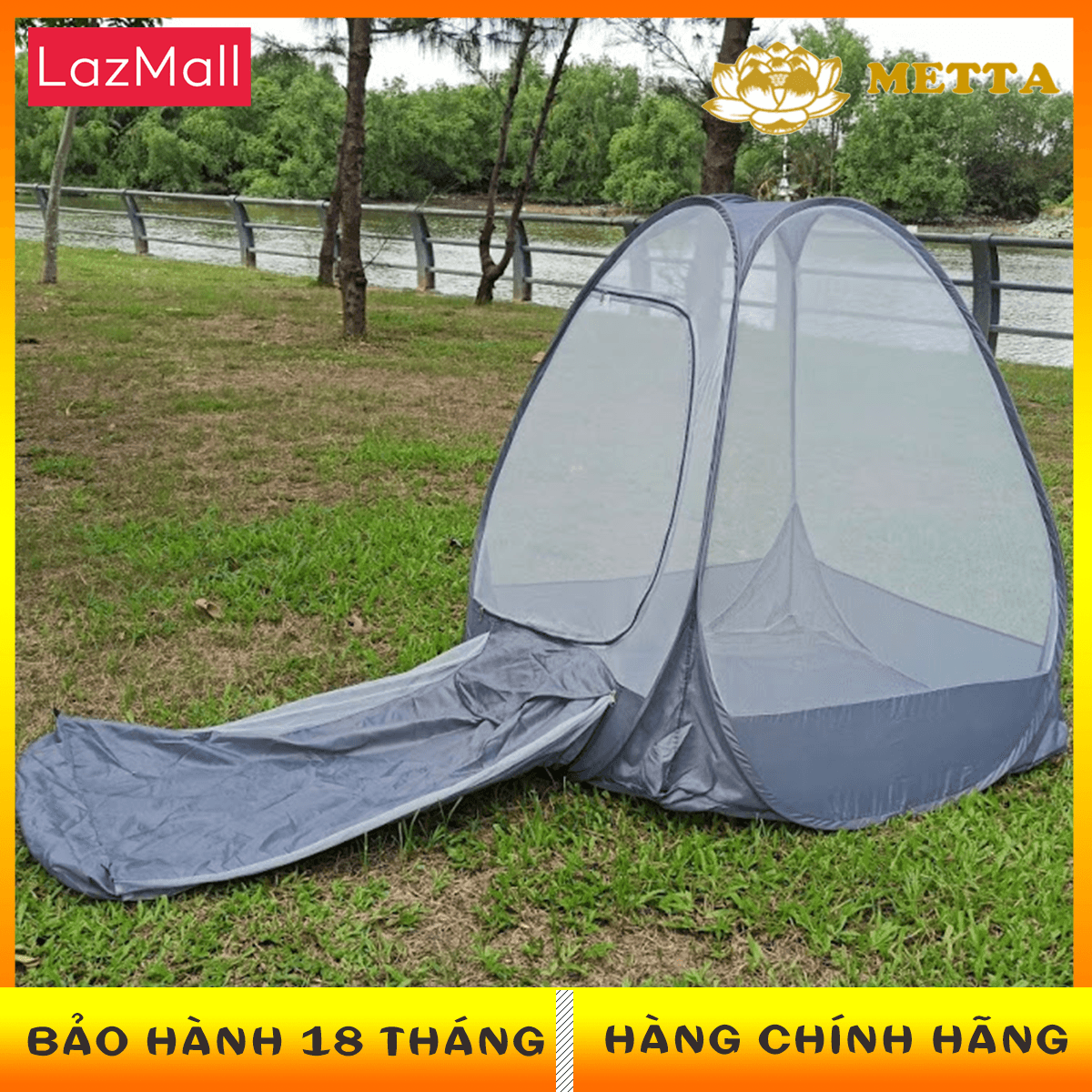 Mùng Màn Thiền Tự Bung METTA [ Có Túi ] 1M Vuông - BH 18 tháng - Hàng Chính Hãng - Việt Nam Xuất Khẩu