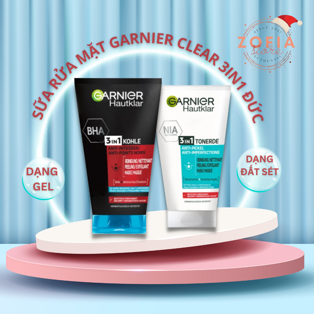 Sữa rửa mặt Garnier Skinactive 3in1 nội địa Đức