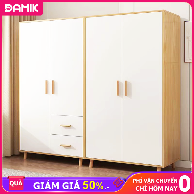 DAMIK Tủ quần áo đa năng thiết kế sang trọng hiện đại chất liệu gỗ MDF