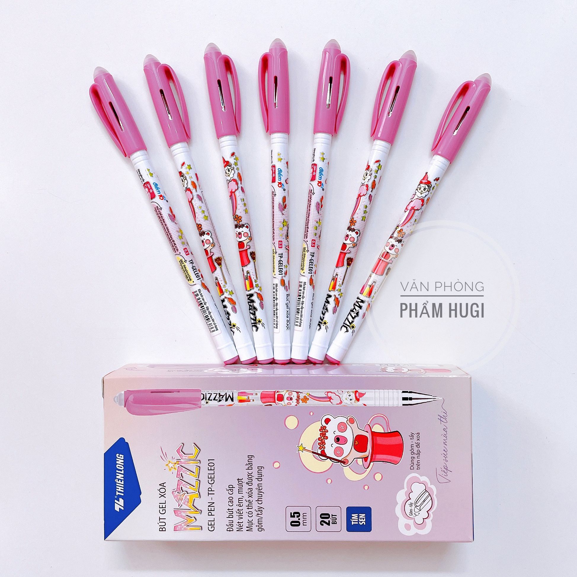 Combo 10 - 20 cây bút gel Tẩy Xóa được Mazzic Điểm 10 (chính hãng Thiên Long) Loại tốt chuyên dành cho các em học sinh