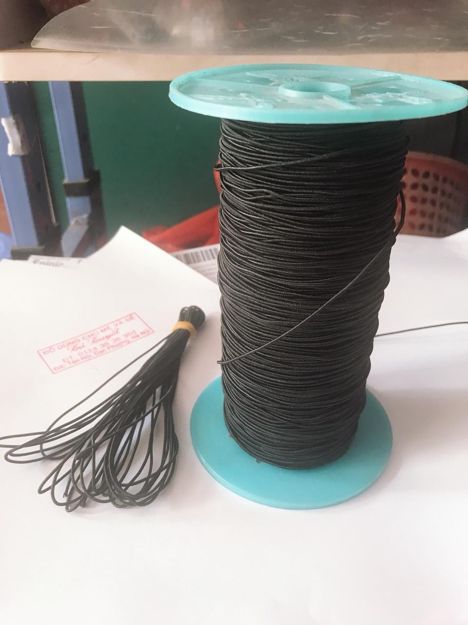 5M DÂY CHUN BỌC DÙ XÂU VÒNG MÀU ĐEN