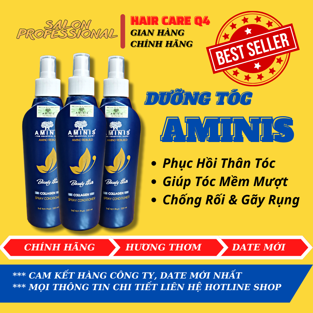 Xịt Dưỡng Tóc Collagen Aminis Hàng Chính Hãng Công Ty Date Mới Nhất - Hair Care Q4