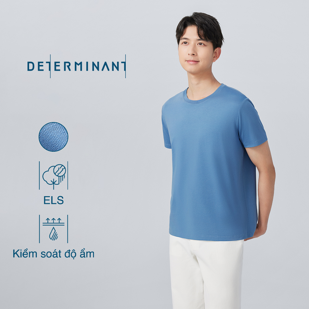 Áo thun nam cổ tròn determinant tay ngắn - màu xanh huyền bí - t01