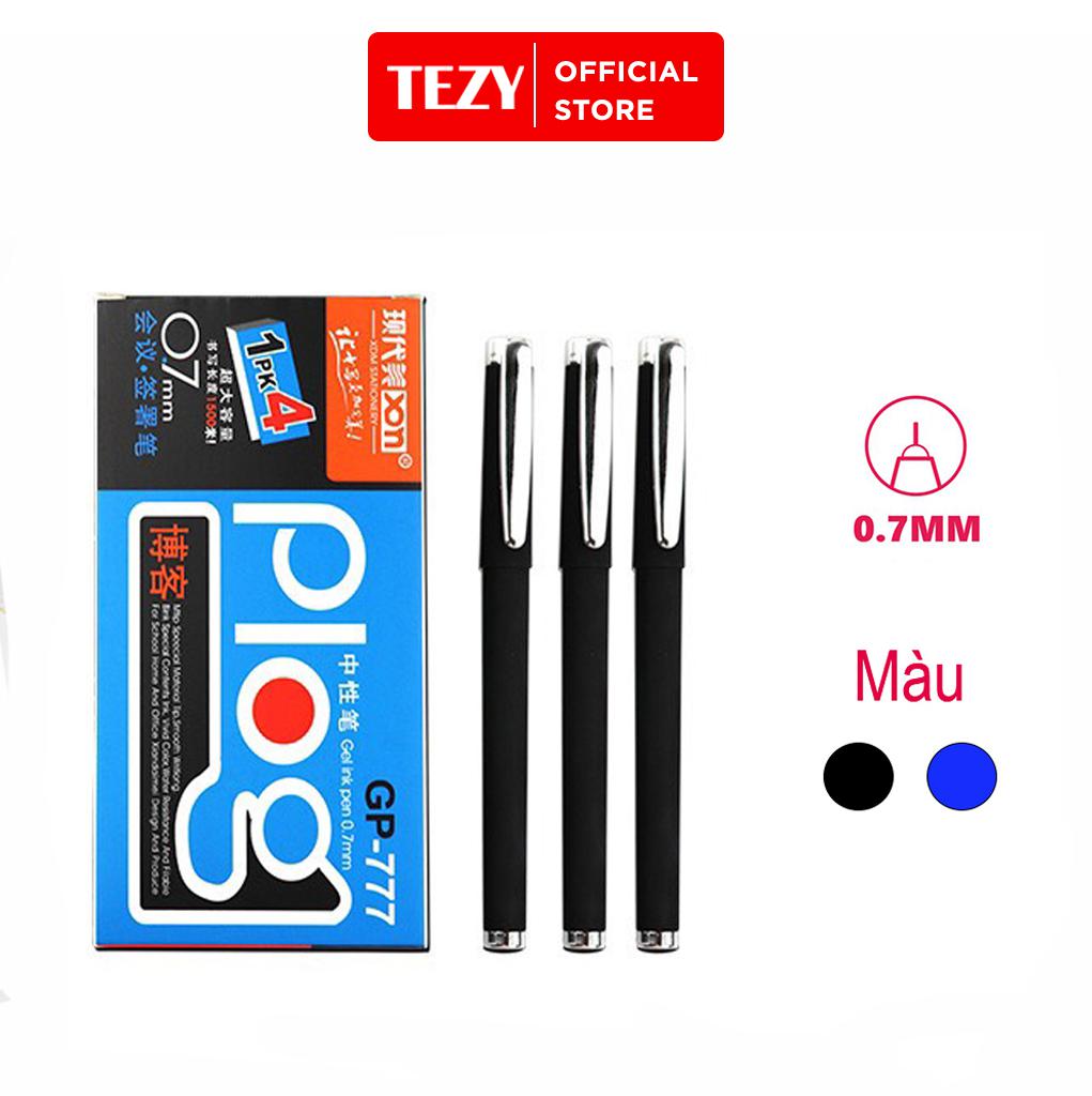 Bút bi nước khô nhanh GP777 0.7mm, bút bi gel viết thư pháp đen xanh TEZYBOOKS