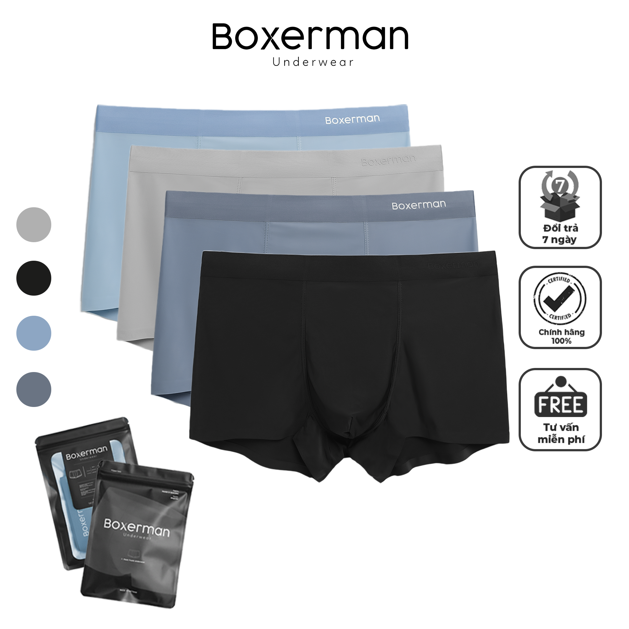 Combo 5 quần lót nam profit trunk mềm mại co dãn cao cấp boxerman