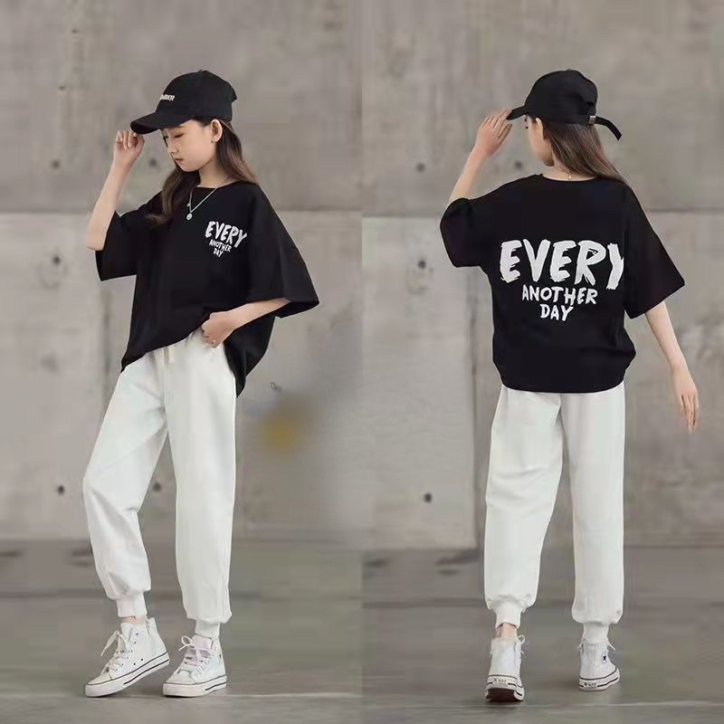 Set Đồ Mùa Hè 2 Món Gồm Áo Thun Cotton Tay Cộc Quần Cho Bé Gái Từ 3 Đến 4-5 Đến 6-7 Đến 8-9 Đến 10-11 - 12 Tuổi In Đầu 2022 Mới - 2