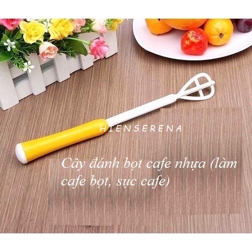 Cây đánh bọt cà phê nhựa