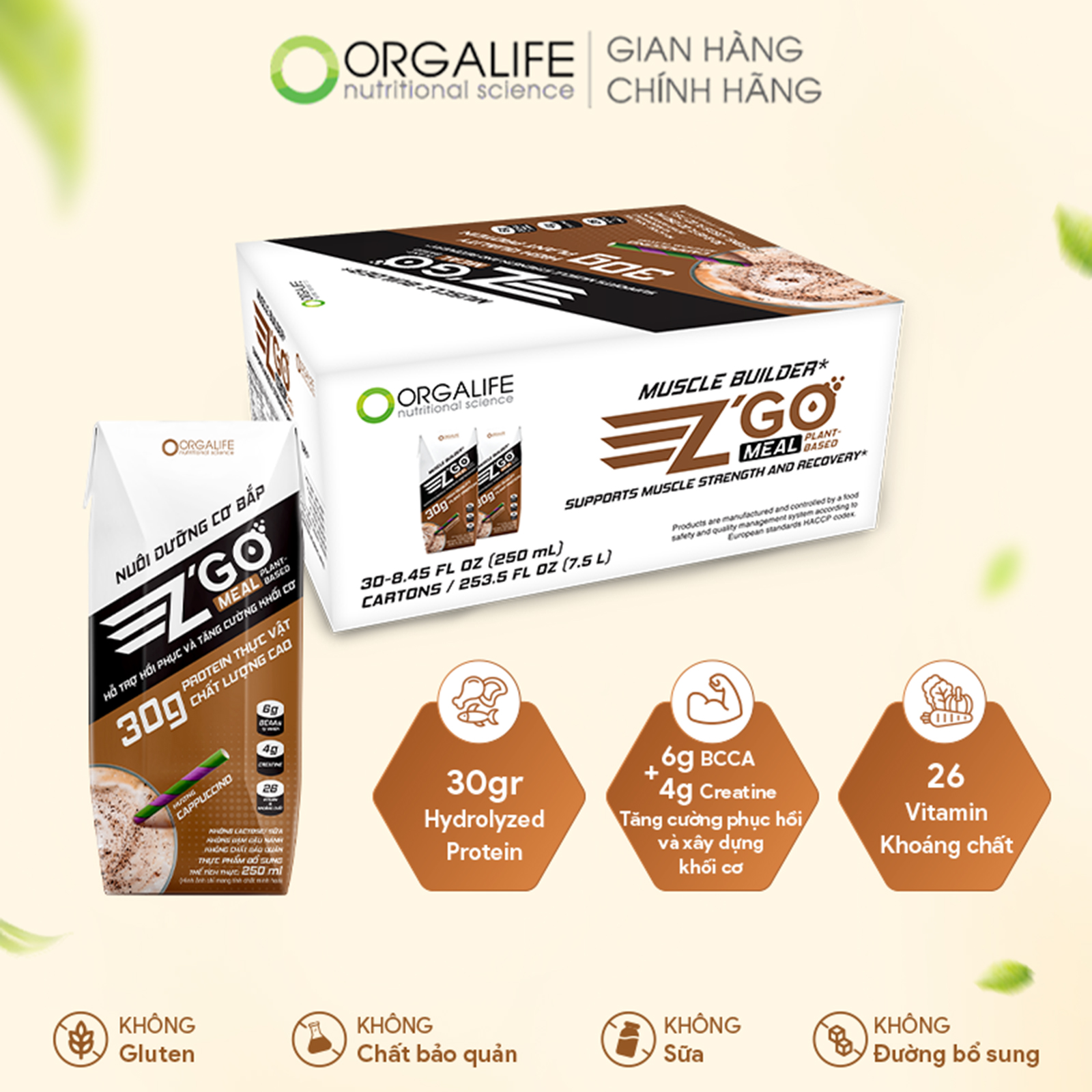 Z'GO MEAL PLANT-BASED - Cung cấp năng lượng hồi phục cơ bắp - Combo 3 - 15- 30 Hộp x 250ML