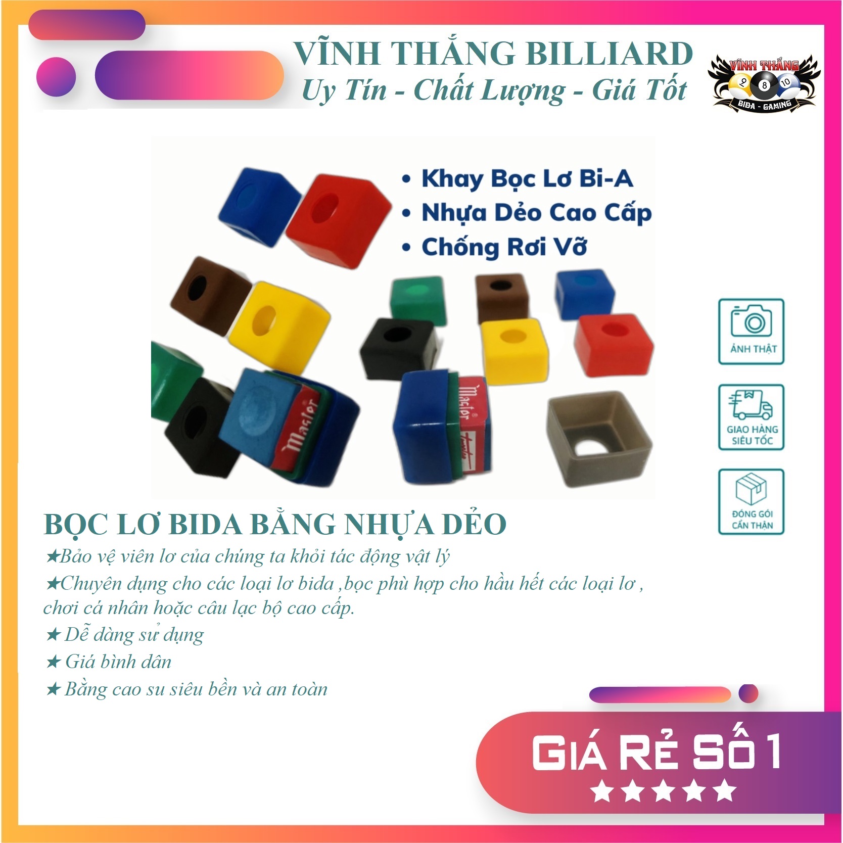 Bọc lơ bida nhựa dẻo giúp bảo vệ lơ