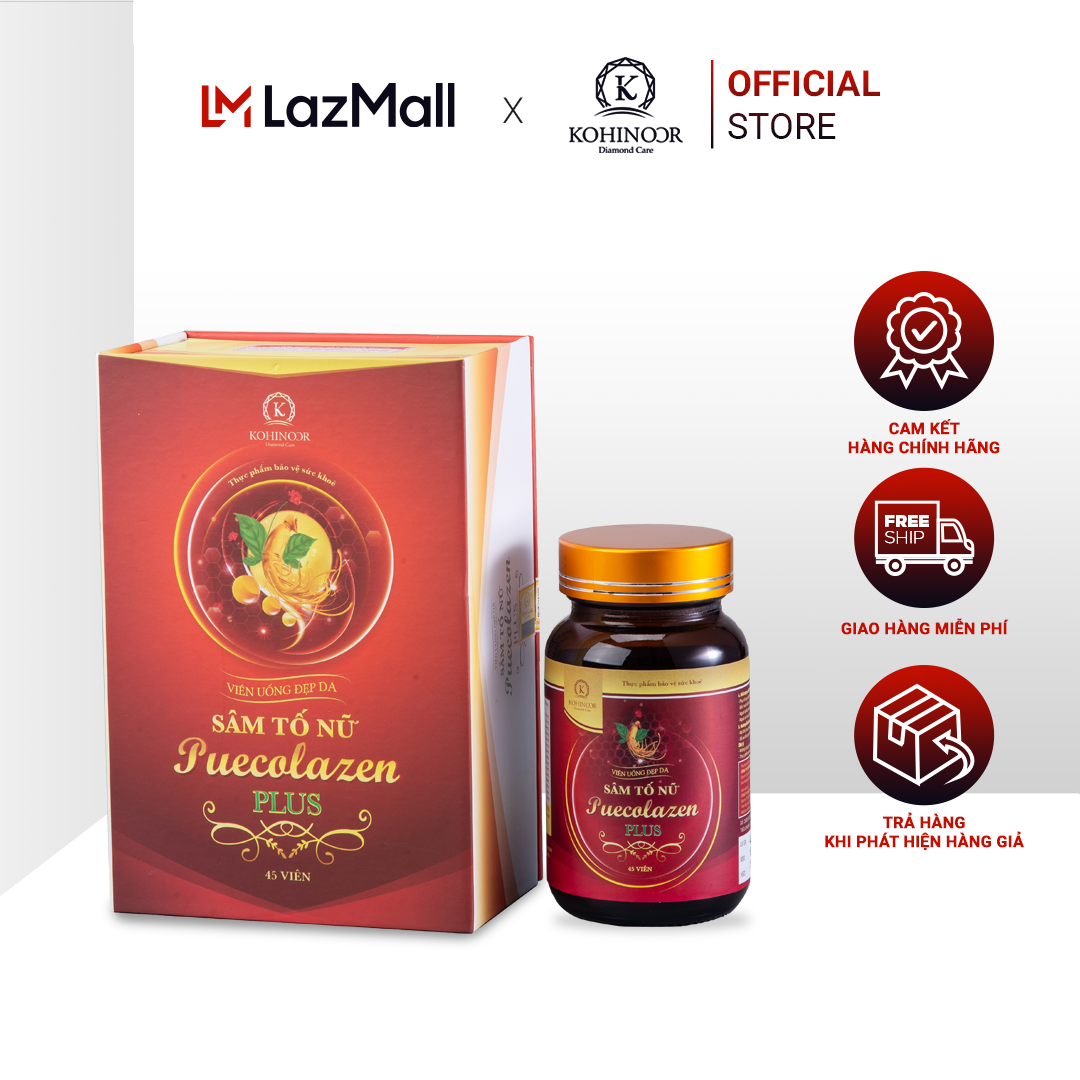 Sâm tố nữ Puecolazen Plus - Viên uống đẹp da