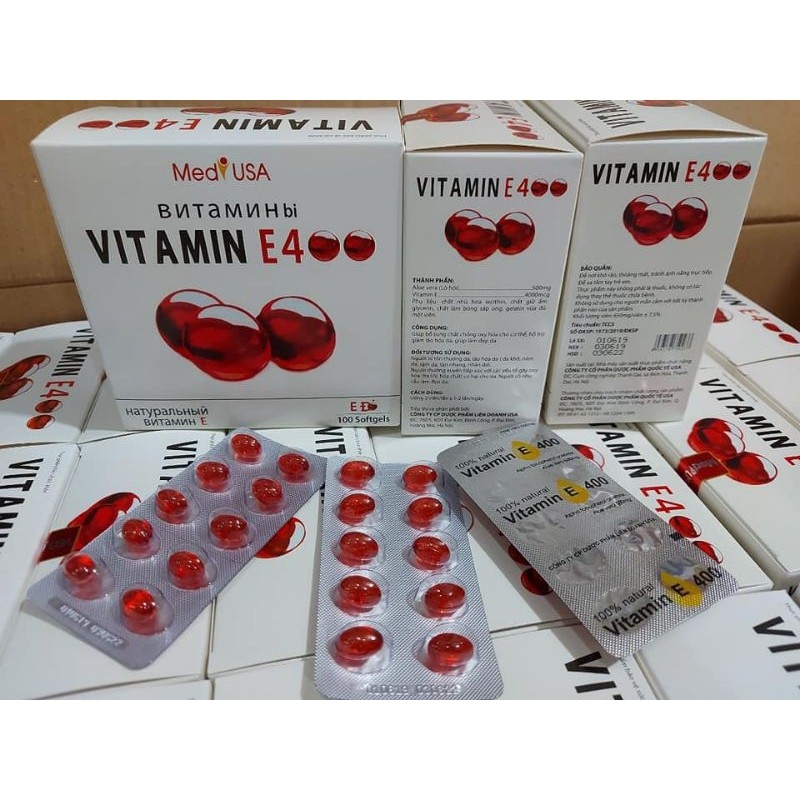 Vitamin E - giúp da căng mịn sáng đẹp hộp 100 viên