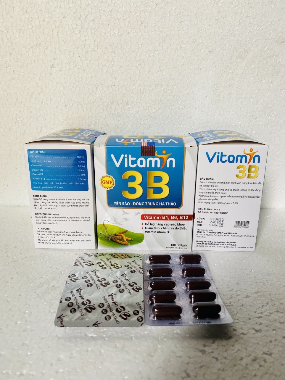 Viên uống Vitamin 3B yến sào đông trùng hạ thảo giúp bổ sung Vitamin nhóm B