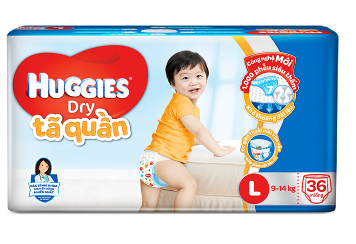 Bỉm - tã quần huggies size l 36 miếng