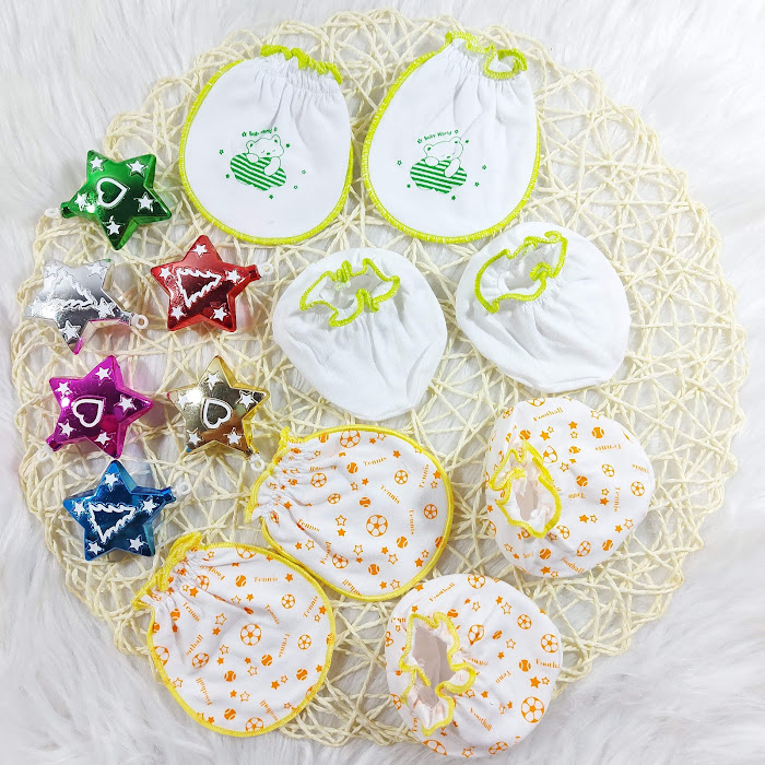 Set 2 đôi bao tay bao chân sơ sinh cuốn biên Yến Trân cho bé - BEEKIDS PLAZA