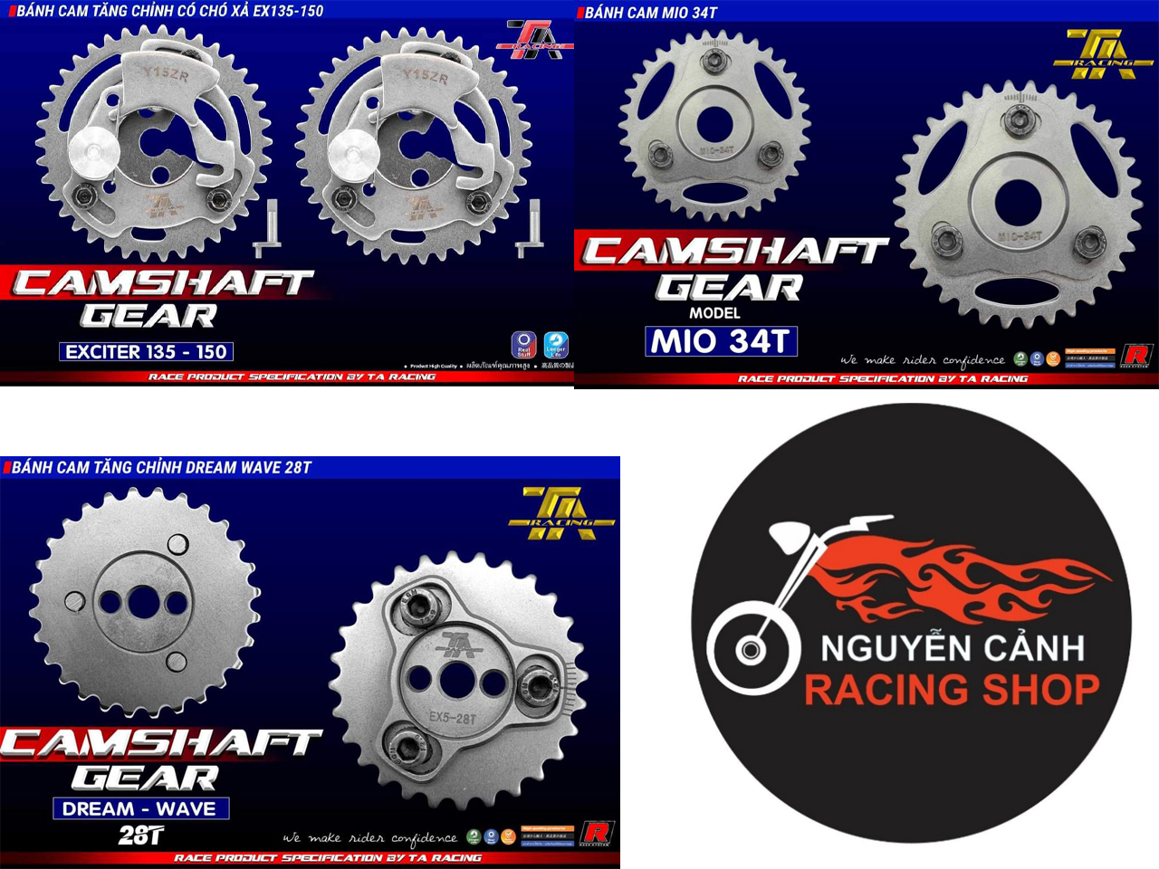 Bánh Cam TA racing-Wave dream-Mio-Exciter