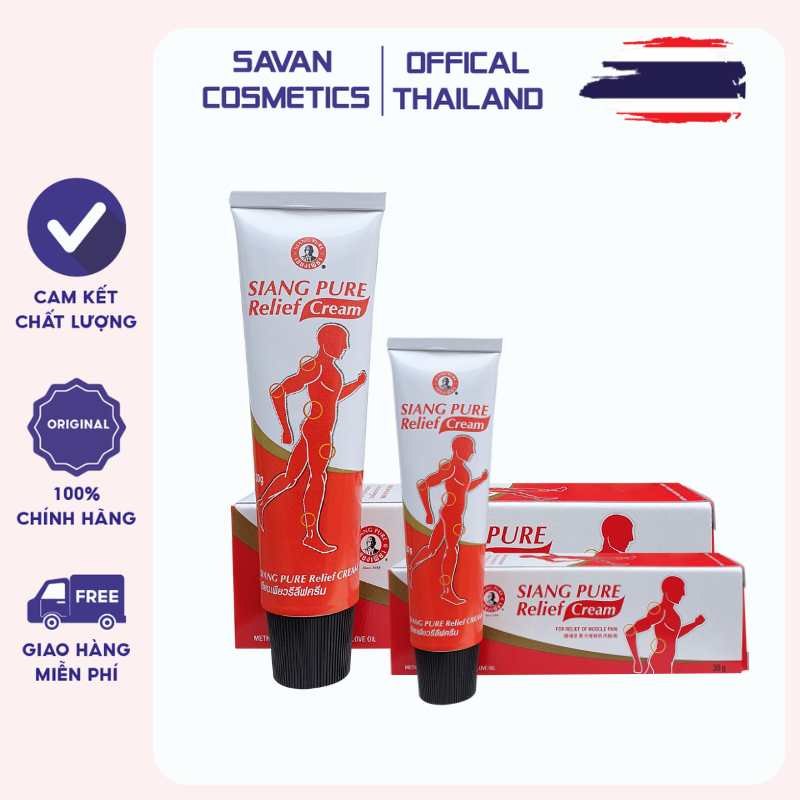 Dầu nóng xoa bóp ông già siang pure relief thái lan - 30g và 60g
