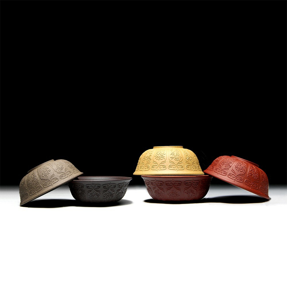 Chén tử sa Nghi Hưng, chén trà họa tiết tứ quý tùng trúc cúc mai phụ kiện bàn trà trà đạo Decor Việt