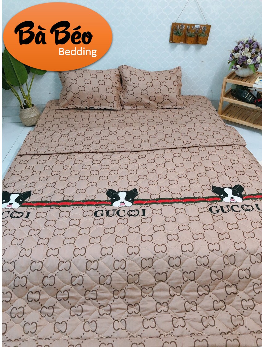 Ga Giường đai thun Gồm 3 màu, Ga gối sư tử vàng, Ga gối Heo Hồng, Ga Gối Chó Đốm guci. Bộ sưu tập ga gối hoạt hình đẹp bà béo Bedding