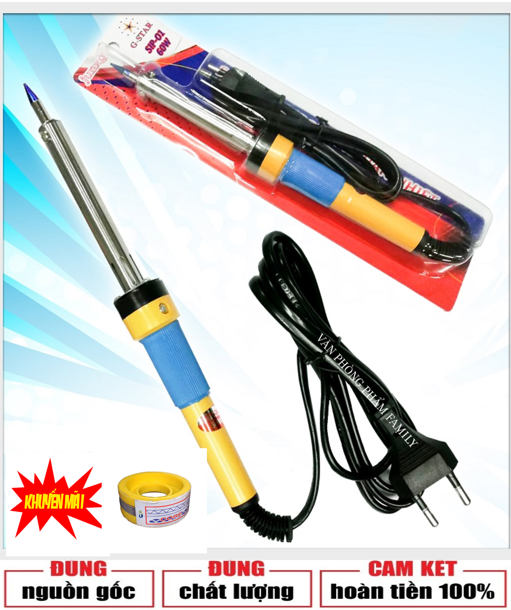 Mỏ hàng cán nhựa chuyên dụng 60w G-STAR tặng kèm 1 cuộn chì lên nhiệt nhanh Nhỏ gọn, nhẹ, dễ dàng sử dụng