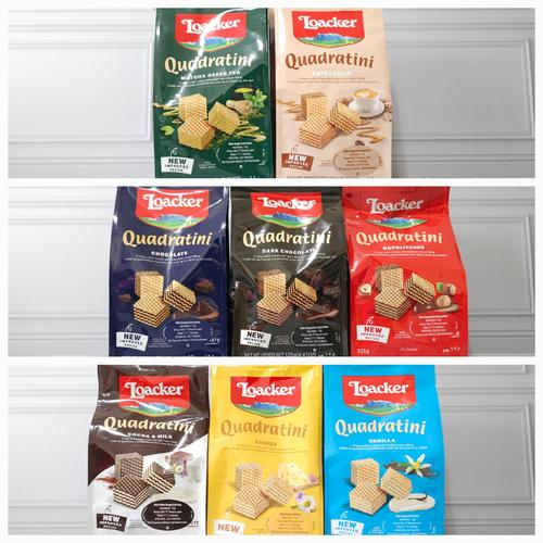 Bánh xốp Loacker Quadratini nhập khẩu Ý nhiều vị 125g 110g , socola đắng,vani hạt dẻ,tiramisu ,matcha trà xanh