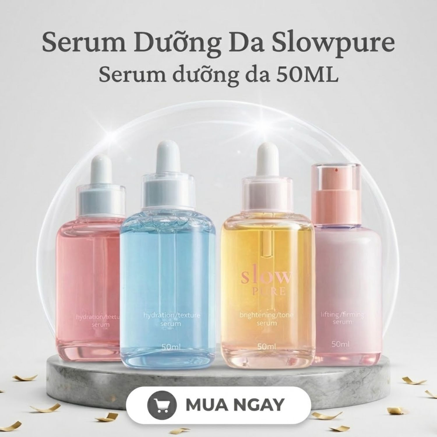 Slowpure Brightening Tone/Lifting Firm/Hydration Texture/Pore Peel Serum 50ml