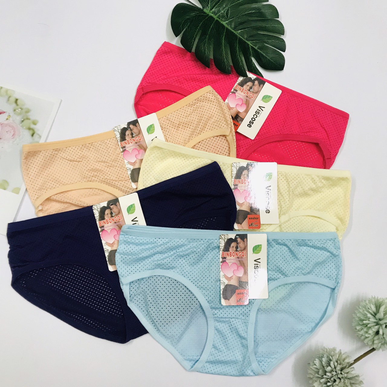 Set 2 quần lót thái lan coton thông hơi cao cấp freesize dưới 58kg- bibi shop- tth32
