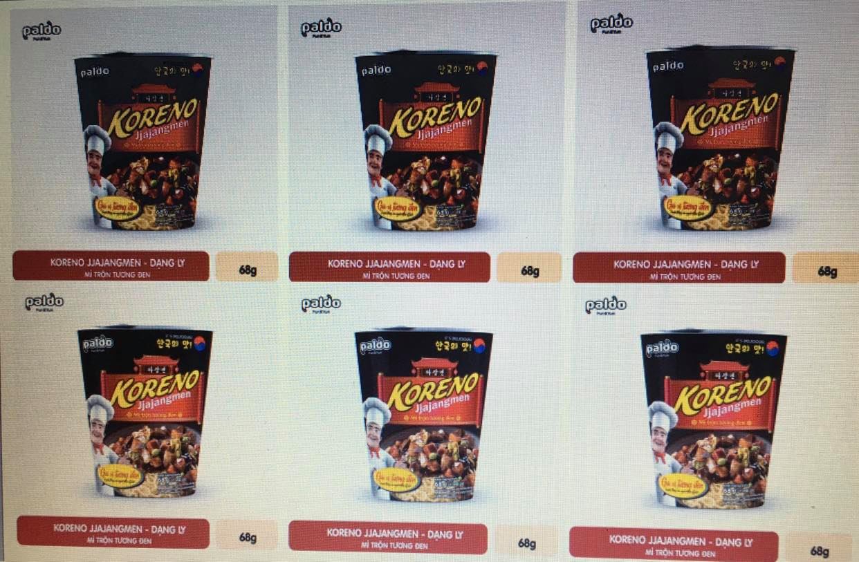 1 lốc = 6 ly giá chỉ 78.000 đ Mì trộn Koreno Jjajangmen 68g/ly x 6 ly - Gói gia vị tương đen nhập khẩu 100% Hàn Quốc Thơm ngậy đặc trưng, vị tương đen phù hợp khẩu vị người Việt Nam. Dạng ly tiện lợi - Có thể ăn chay được
