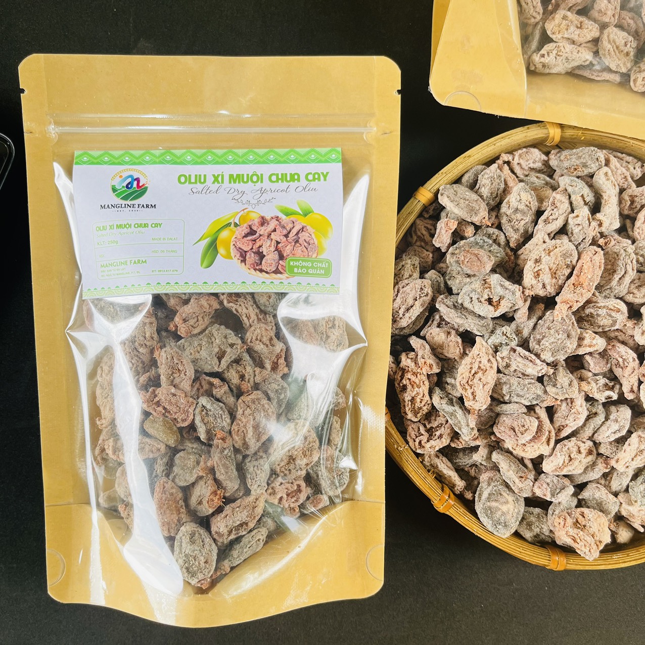 Xí muội chua cay Mangline Farm Đà Lạt 250g đồ ăn vặt thơm ngon ăn là ghiền