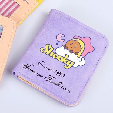Ví da gập ngắn in hình hoạt hình CHIBI Tata Mang Chimmy RJ Koya Cooky Shooky Van ví cầm tay nam nữ xinh xắn