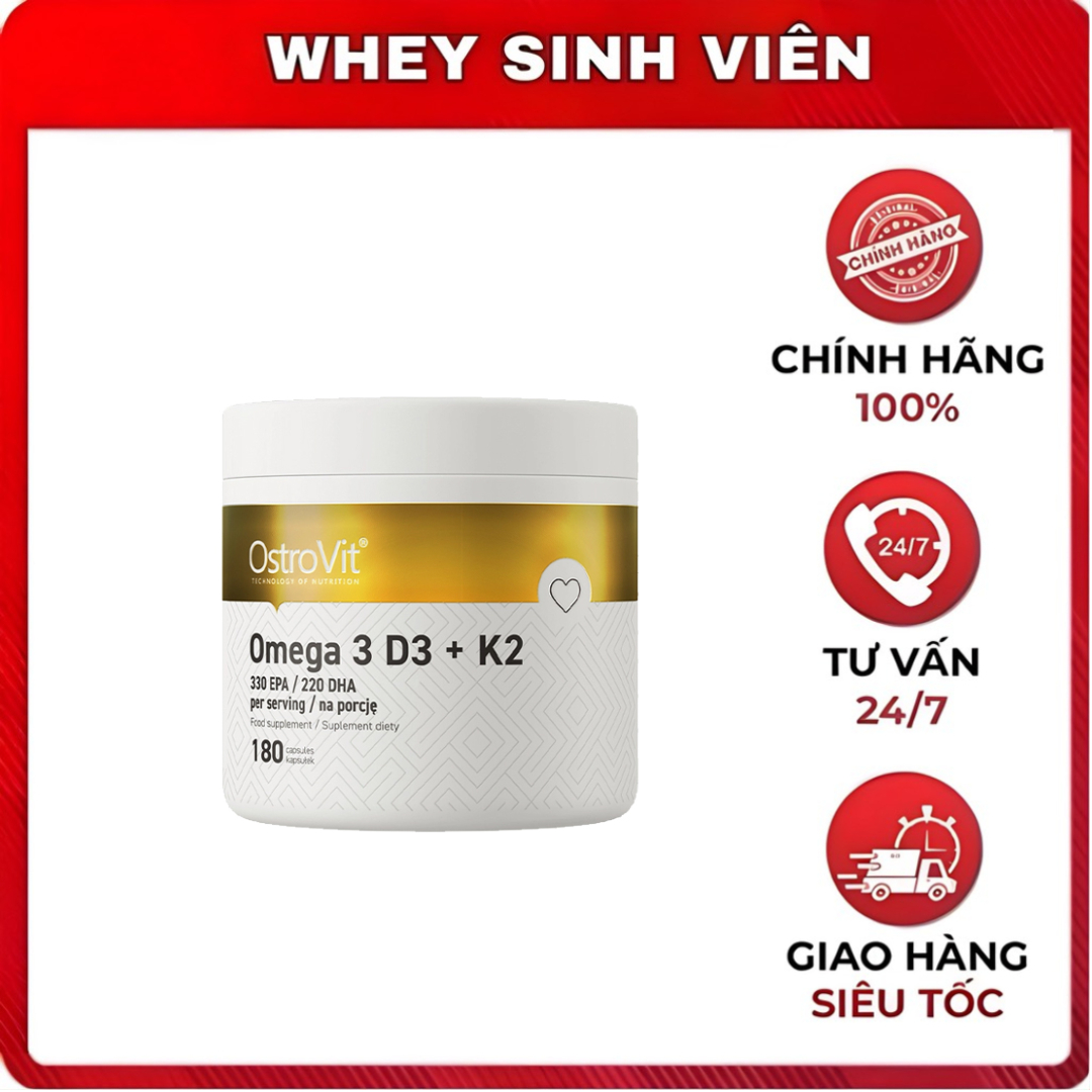 [Rẻ vô địch] Viên Dầu Cá Ostrovit Omega 3 D3 + K2 - Omega3 D3 K2  - Mọi Dưỡng Chất Cho 1 Cơ Thể Khỏe