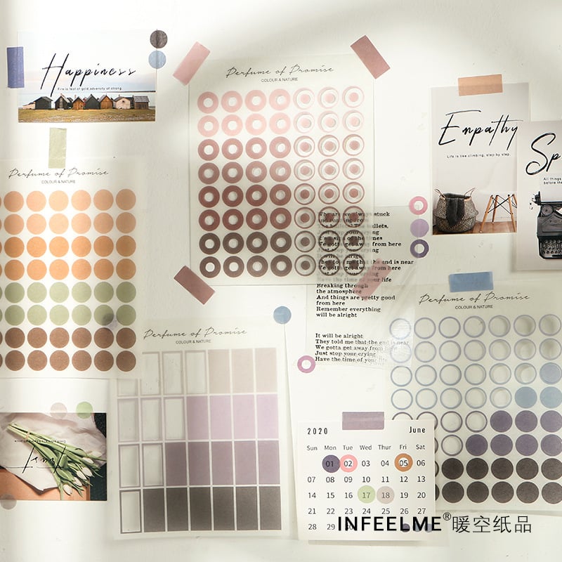 Sticker đánh dấu tròn trang trí sổ tay, planner, scrapbook, ..