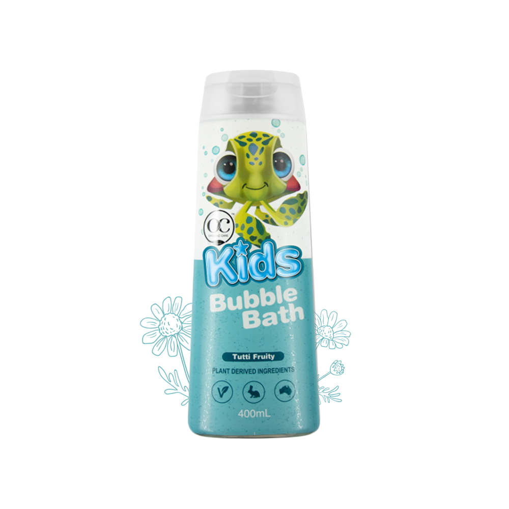 Sữa tắm trẻ em nhập khẩu Úc Kids Bubble bath không cay mắt thơm hoa cam và bơ hạt mỡ Organic Care 400ml