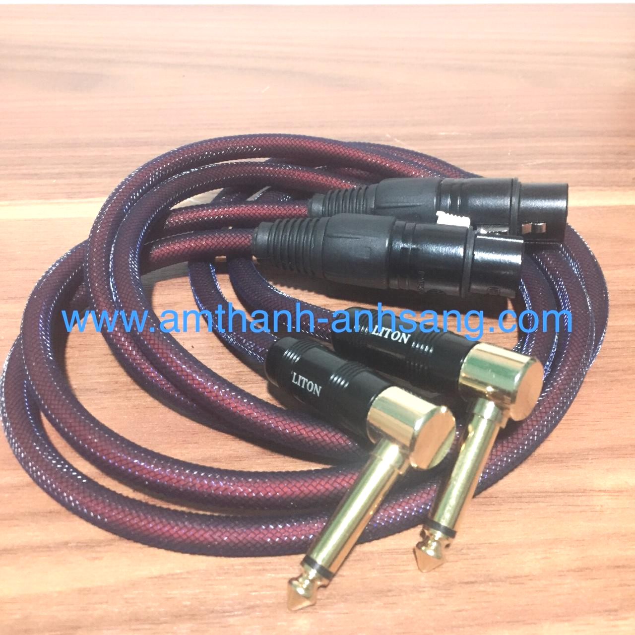 Dây tín hiệu canon cái ra 6 ly cong combo 02 dây loại bọc giáp lưới