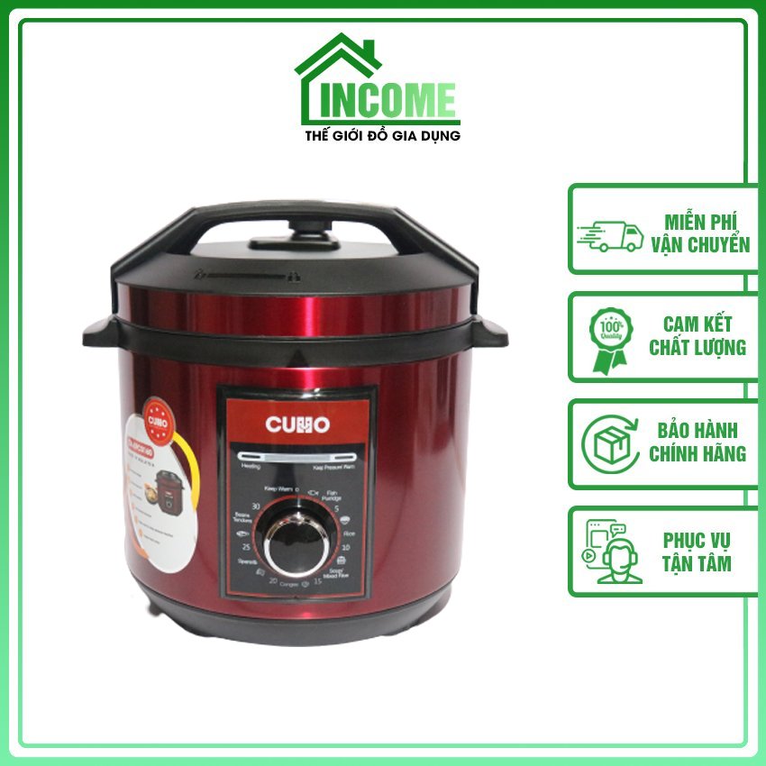 [FREESHIP + QUÀ 395K] Nồi Áp Suất Điện CUHO 6 Lít CH-EPC0160 Tặng Kèm Siêu Tốc, Sản Xuất Malaysia, Chống Dính Cao Cấp, Van Xả Hơi An Toàn, Dùng Ninh, Hầm Cháo Và Thức Ăn Nhanh Chóng - Income