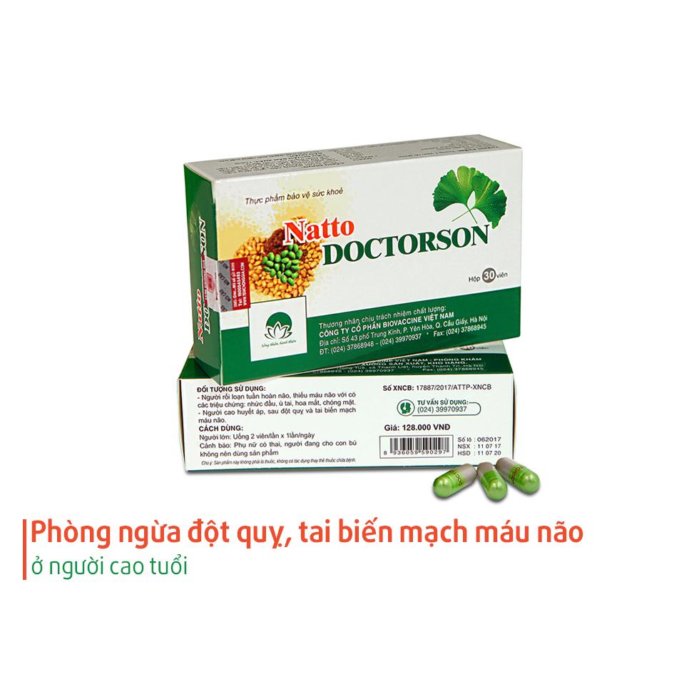 Viên uống phòng ngừa đột quỵ và tai biến mạch máu não Natto Doctorson, tăng cường sinh lực, cải thiện tình trạng mệt mỏi