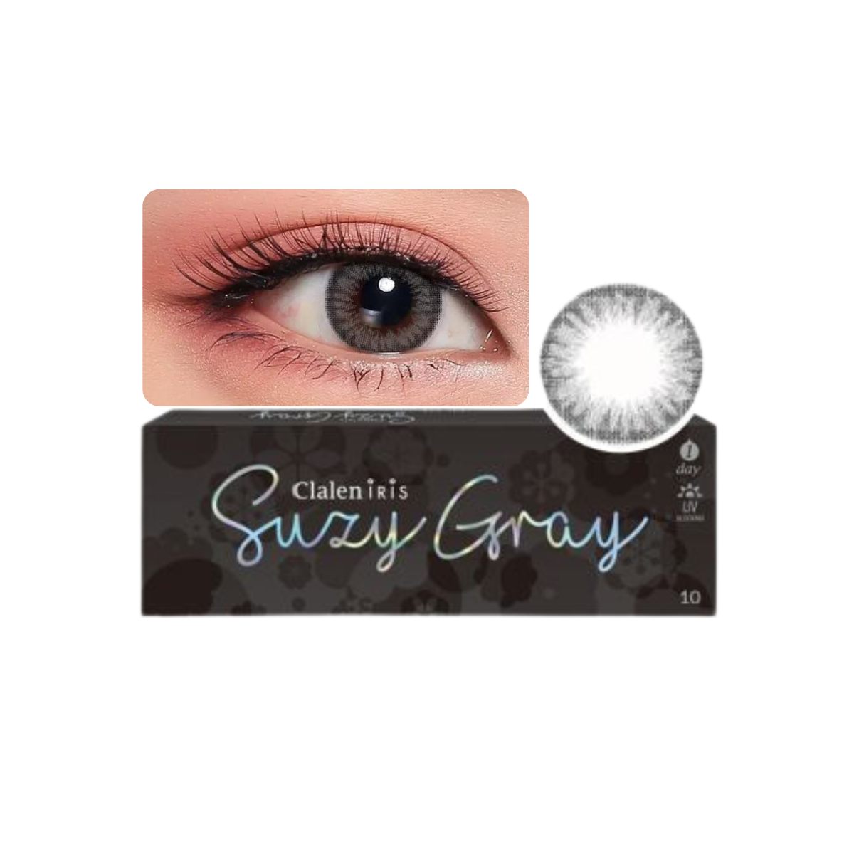 Kính áp tròng màu xám Suzy Gray Hàn Quốc dùng 1 ngày Clalen Iris cho đôi mắt tự nhiên và rạng rỡ (có 0 đến 10 độ)