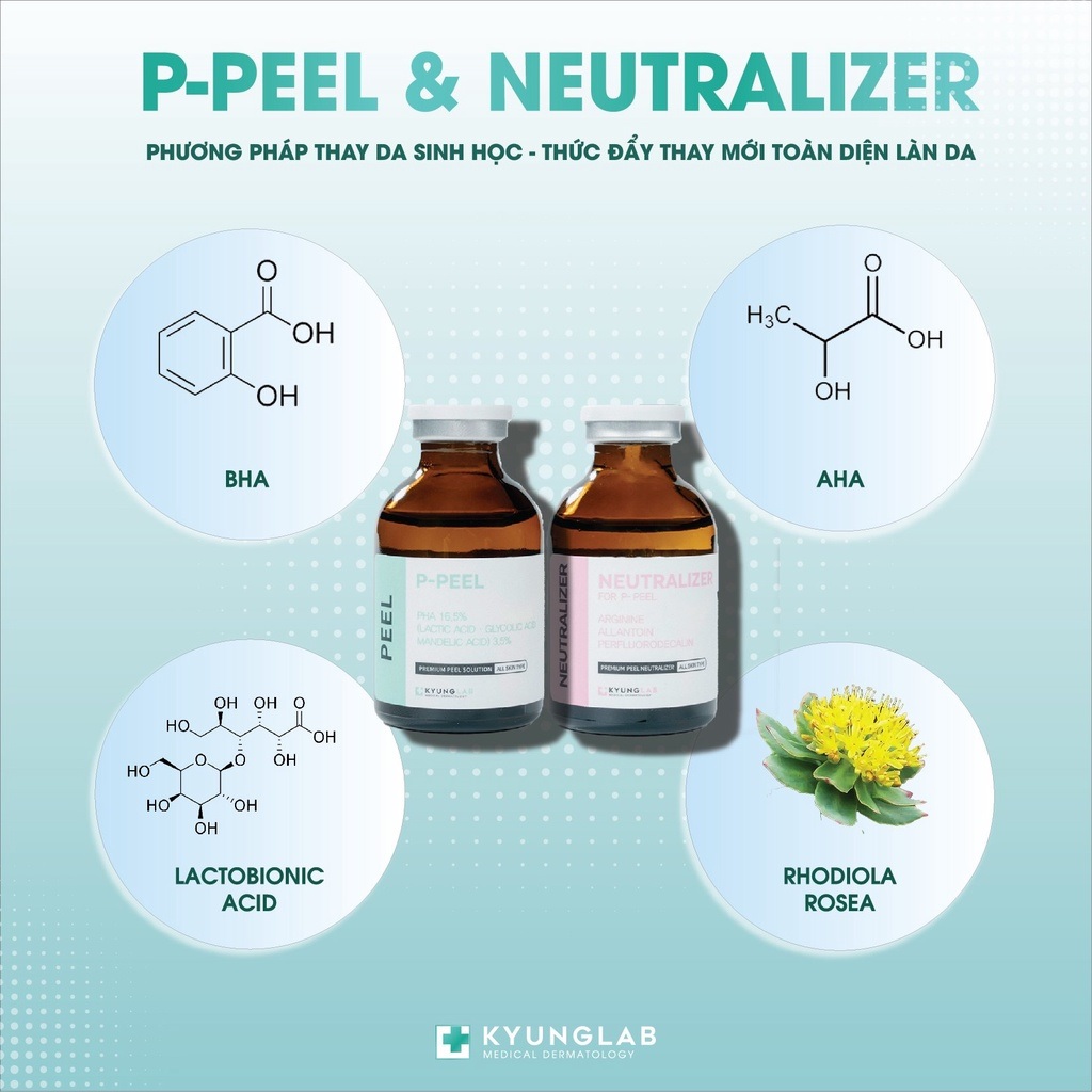 Peel da KyungLab P-Peel + Neutralizer thay da sinh học - tái sinh làn da không gây bong tróc da