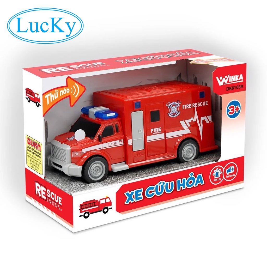Đồ chơi trẻ em : xe cứu hỏa duka- dk81039 an toàn cho trẻ
