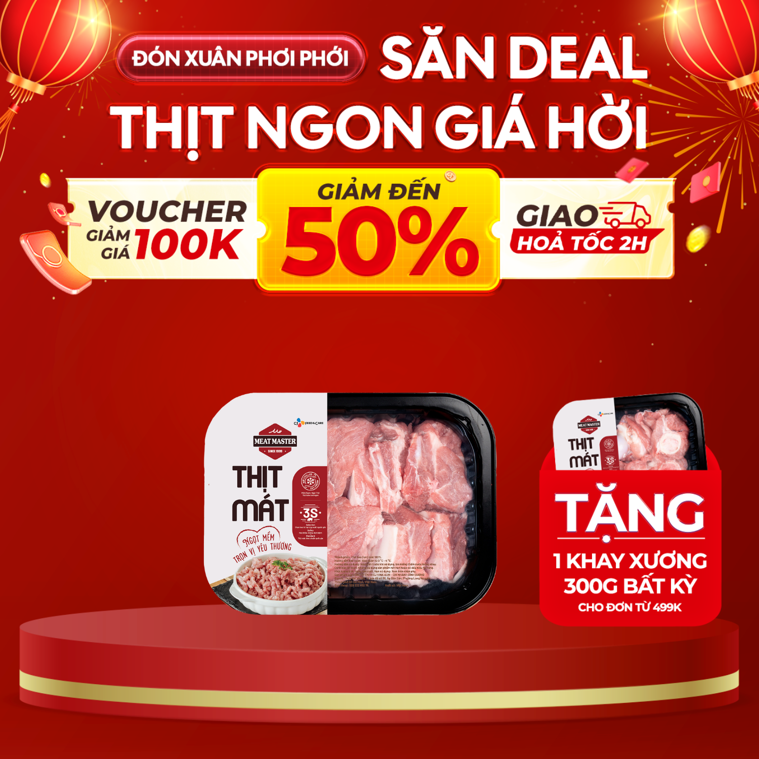 CẬN DATE (HSD từ 1 đến 2 ngày) - SƯỜN GIÀ MEAT MASTER 400G/khay
