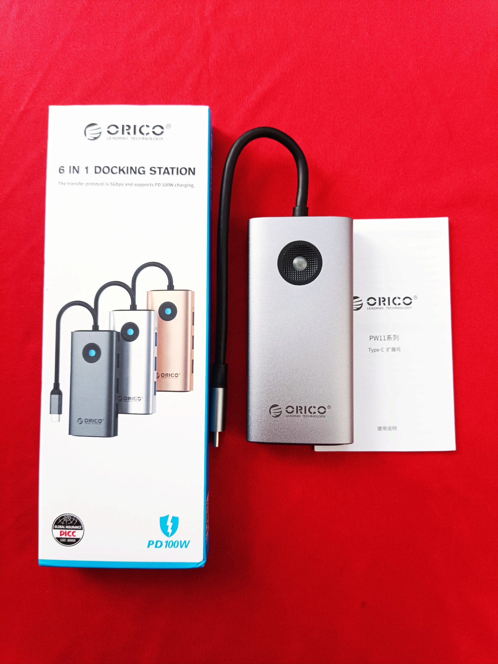 Bộ hub chia cổng orico chuyển đổi usb type c sang 4k hdmi, cổng sạc pd và 3 cổng usb 3.0