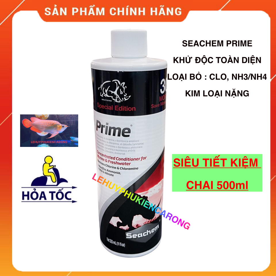 "hoàn tiền đến 10%" seachem prime dung dịch khử clo nh3 nitrite cho bể cá chai 250ml 325ml 500ml
