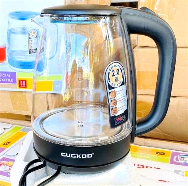 Bình đun siêu tốc cuckoo st16 trong suốt , ấm siêu tốc thủy tinh thiết kế hiện đại tiêu chuẩn châu âu - bình siêu tốc 2.0l có đèn led ,tự ngắt khi sôi