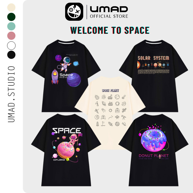 [HCM]Áo thun oversize UMAD tay lỡ form rộng SPACE PLANET nam nữ unisex ulzzang phong cách hàn quốc