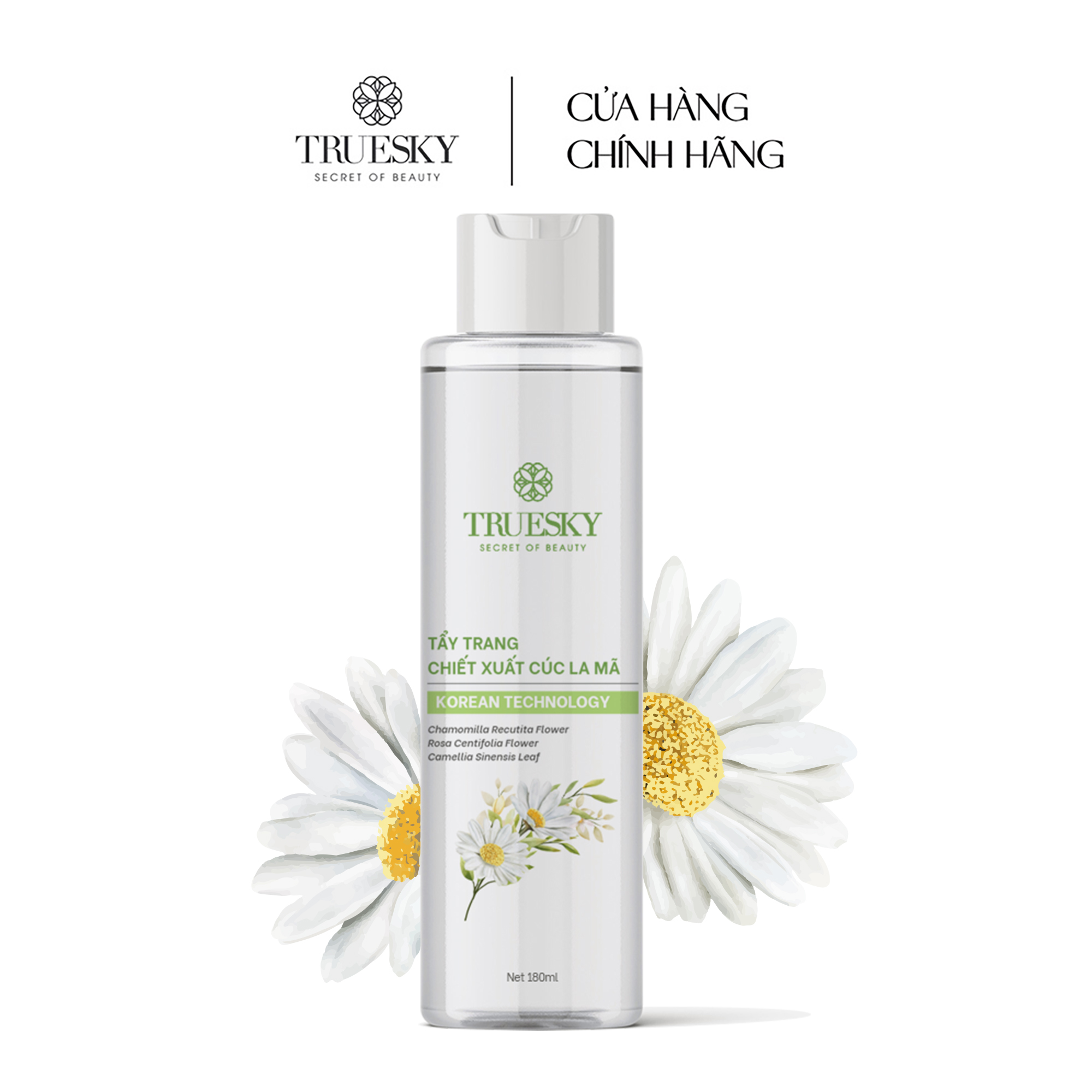 Nước tẩy trang dịu nhẹ Truesky chiết xuất cúc la mã phù hợp với mọi loại da 180ml