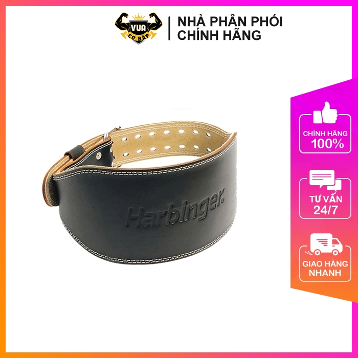Đai Lưng Tập Gym Harbinger Padded Leather Belt 4 Inch – Loại Da
