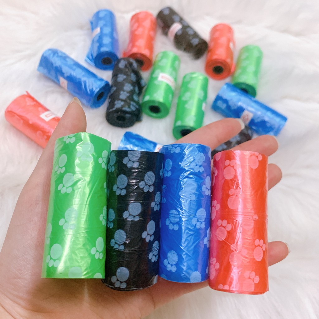Túi nilon hốt dọn phân chó mèo tiện dụng - 1 cuộn