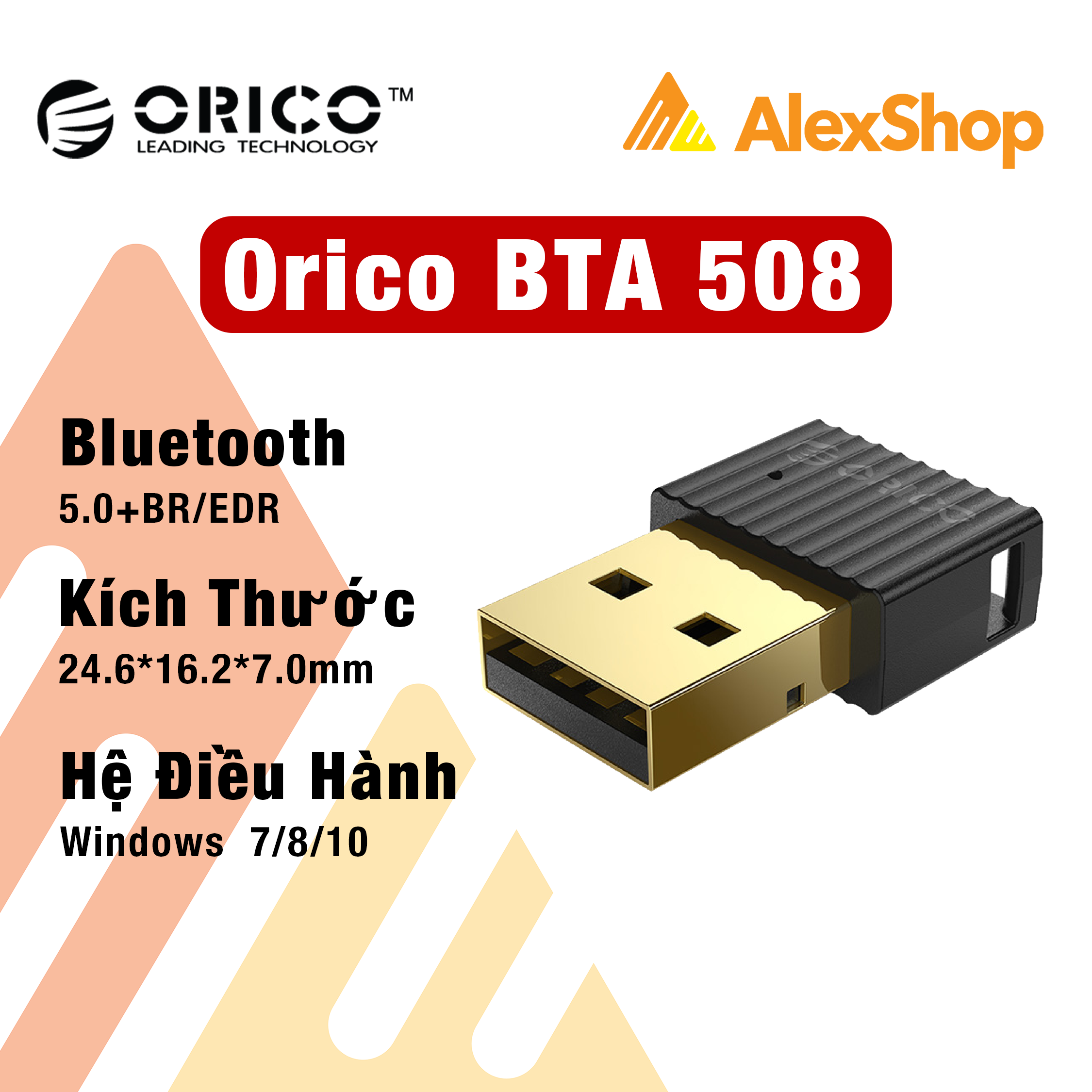 [Màu Đen] USB Bluetooth 5.0 Orico BTA 508 Dành Cho PC và Laptop Nhỏ Gọn Công Suất Cao Kết Nối Mọi Thiết Bị Không Kén Hệ Điều Hành