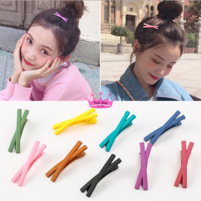 Kẹp mái Hàn Quốc, kẹp tóc chữ X nhiều màu, cài tóc mái nhỏ Hichi shop