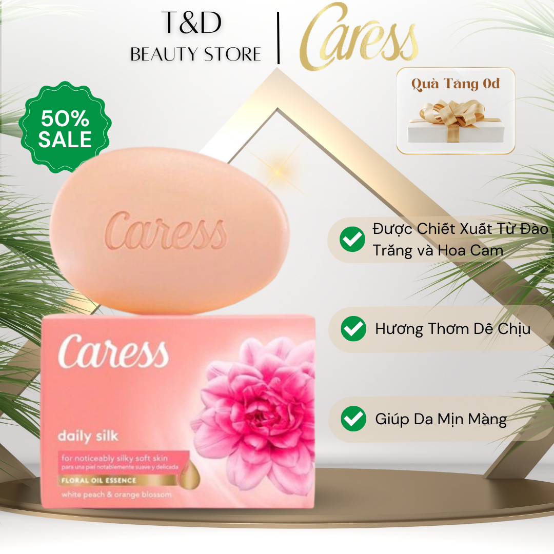 Xà Bông Cục Caress Daily Silk Floral Oil Essence 106g